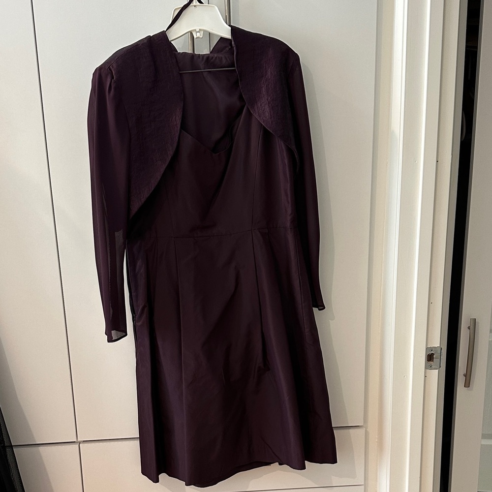 LOFT Deep Purple formal Dress with matching jacket
